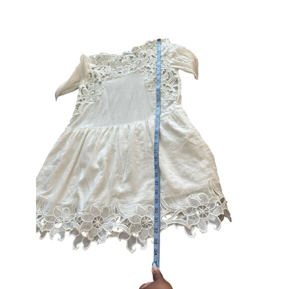 Sandro Paris Dress Basic White Floral Cutout Ethereal Elegance Angelcore Small - Picture 13 of 13